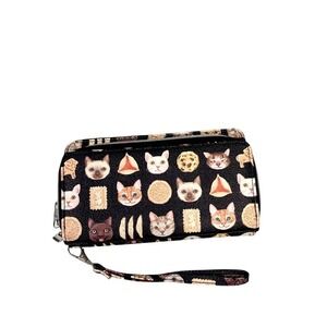 Ashley M CatSeries Watchful Zip‎ Wallet Wristlet Artist Black Crazy Cat Lady